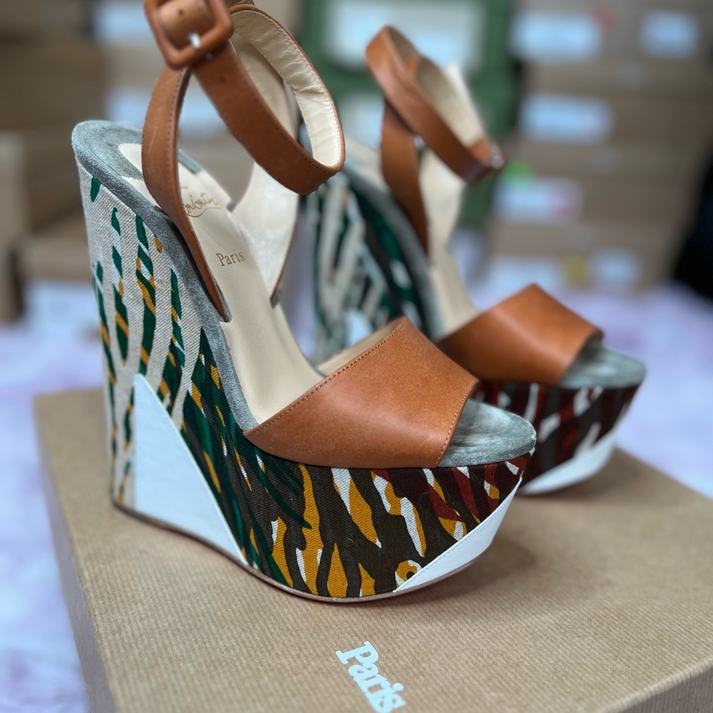 Christian Louboutin Brown Wedges BRAND NEW Size 36.5